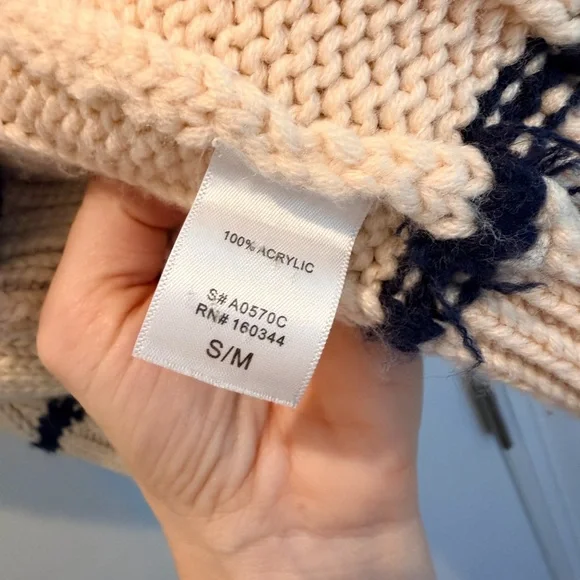 The Westside Cream and Black Cable Knit Cardigan oversized fit - Picture 4 of 5